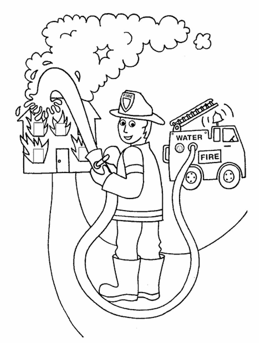 Пожарная безопасность раскраска для детей