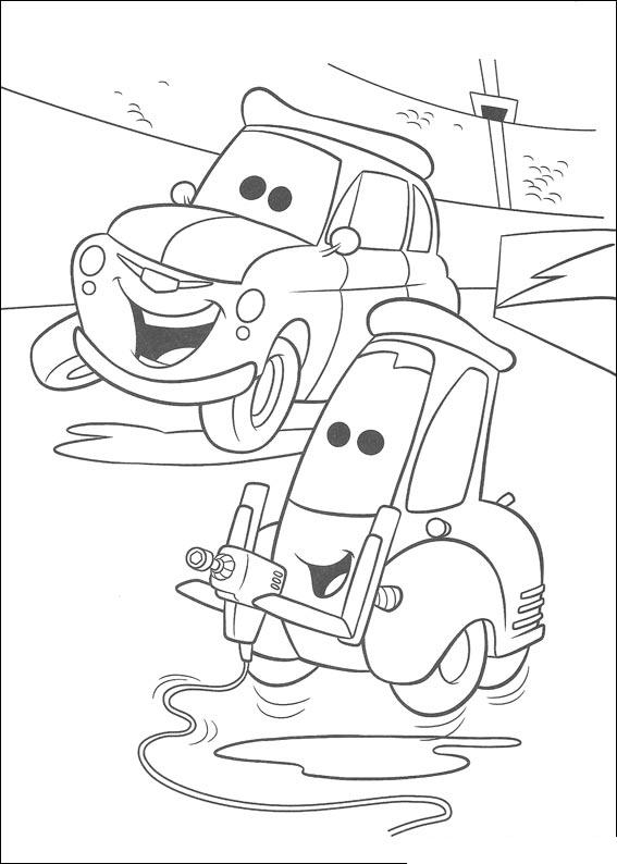 Раскраскидля мальчиков по мультфильму тачки  Машины на треке, гонки, мультфильм тачки