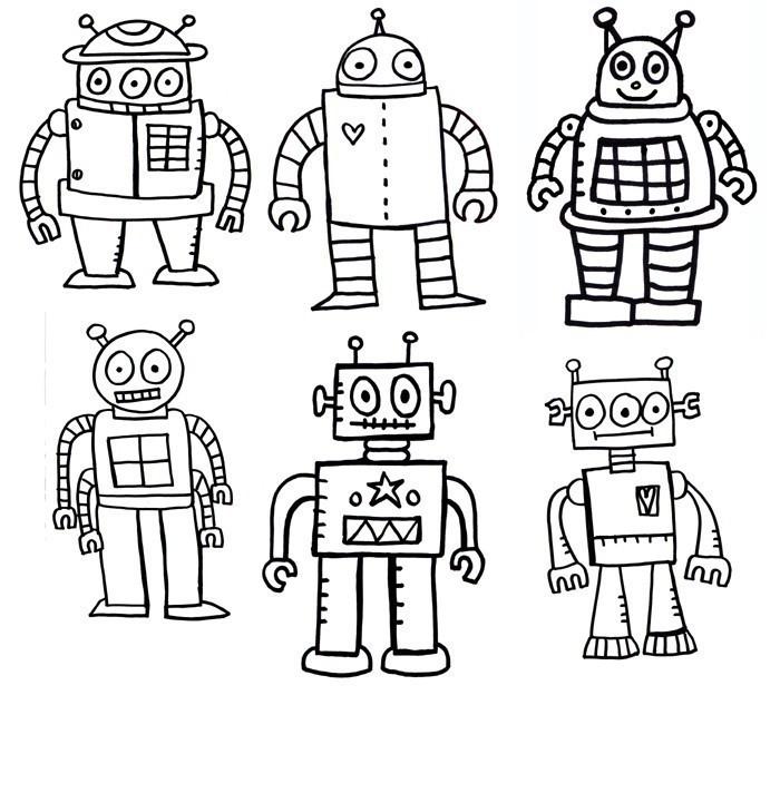 Раскраски с роботами из зарубежных мультфильмов для подростков  Разные роботы
