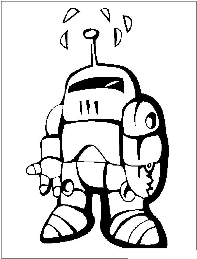 Раскраски с роботами из зарубежных мультфильмов для подростков  Робот с радиоантенной
