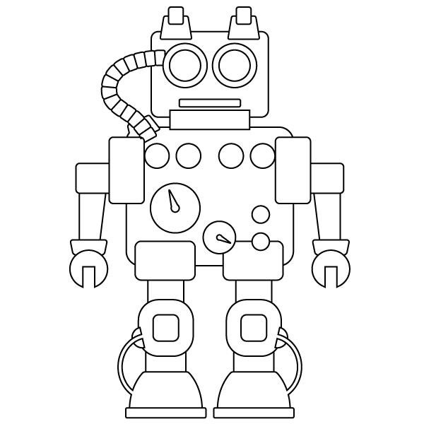 Раскраски с роботами из зарубежных мультфильмов для подростков  Робот с измерителями