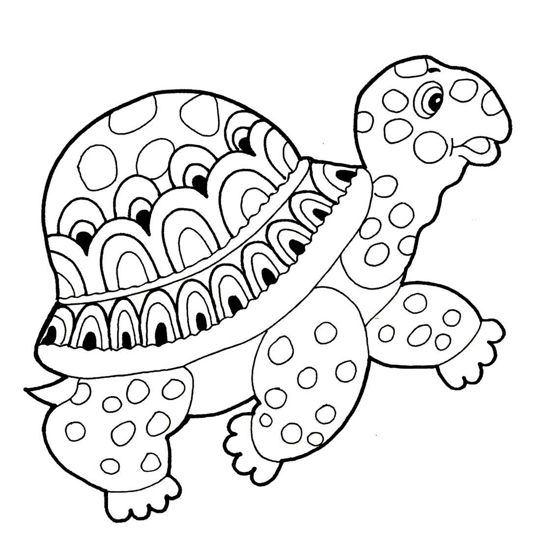 Раскраски Черепаха черепашка  Черепаха с красивым панцирем