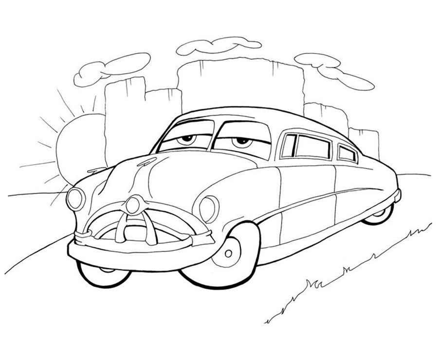  Тачка под палящем солнцем пустыни Машина лимузин из мультфильма Тачки 