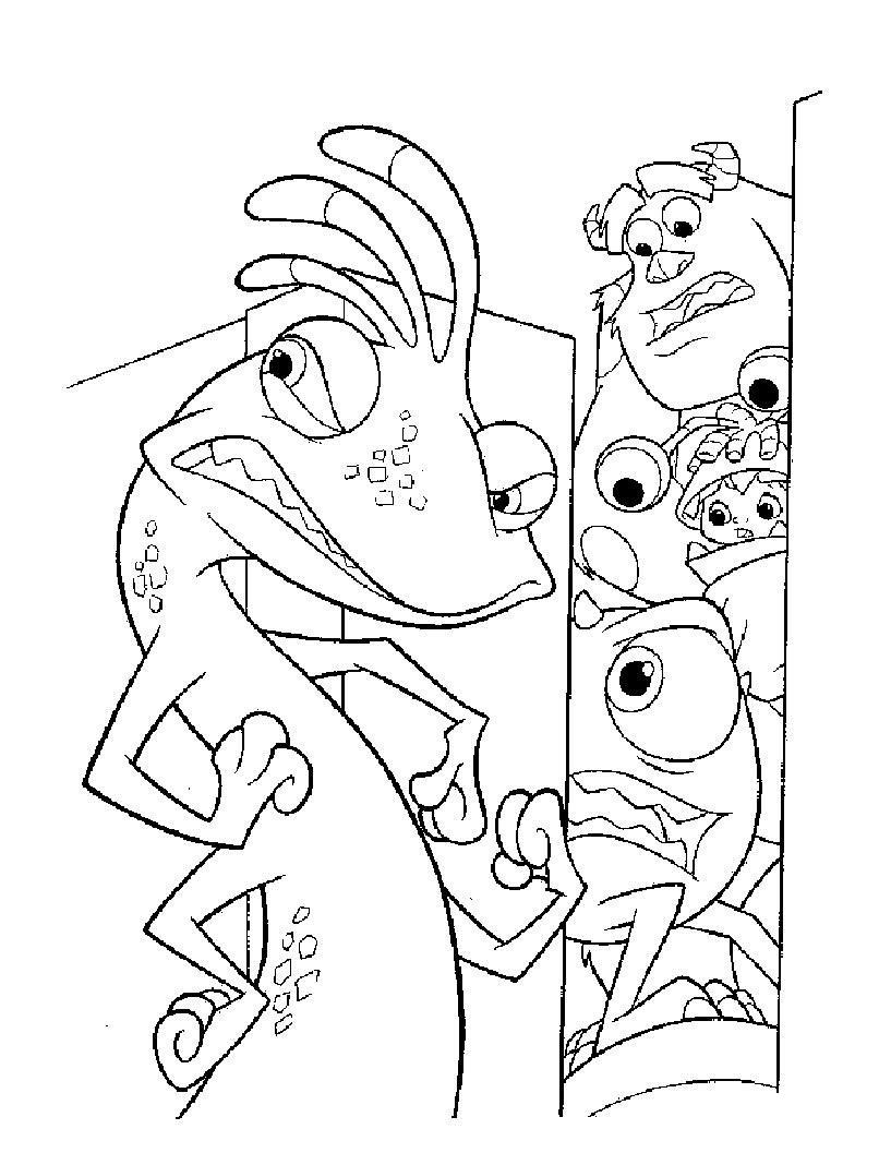Раскраски по мультфильму Корпорация монстров для детей  Корпорация монстров, монстр с четырьмя руками