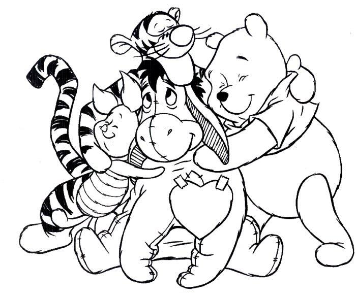 Раскраски из зарубежного мультфильма про Винни Пуха и его друзей для самых маленьких   Винни пух и его друзья