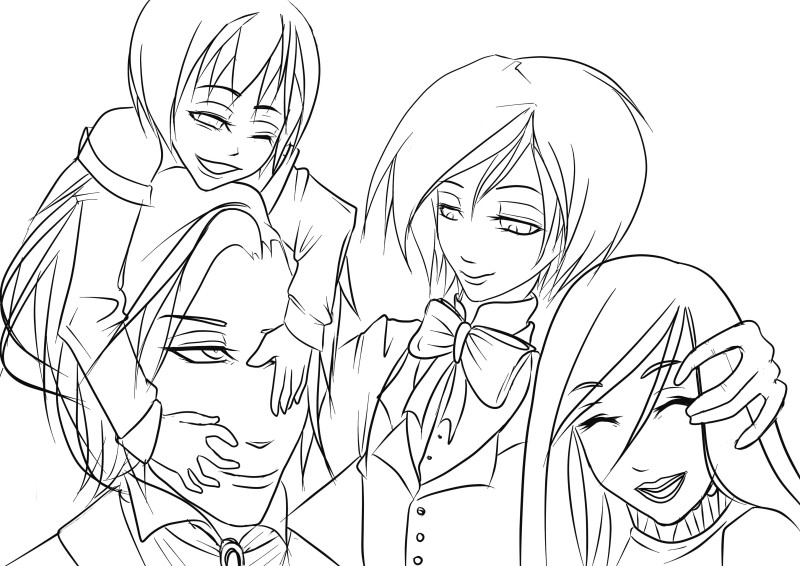 Раскраски персонажей из аниме  Аниме семья