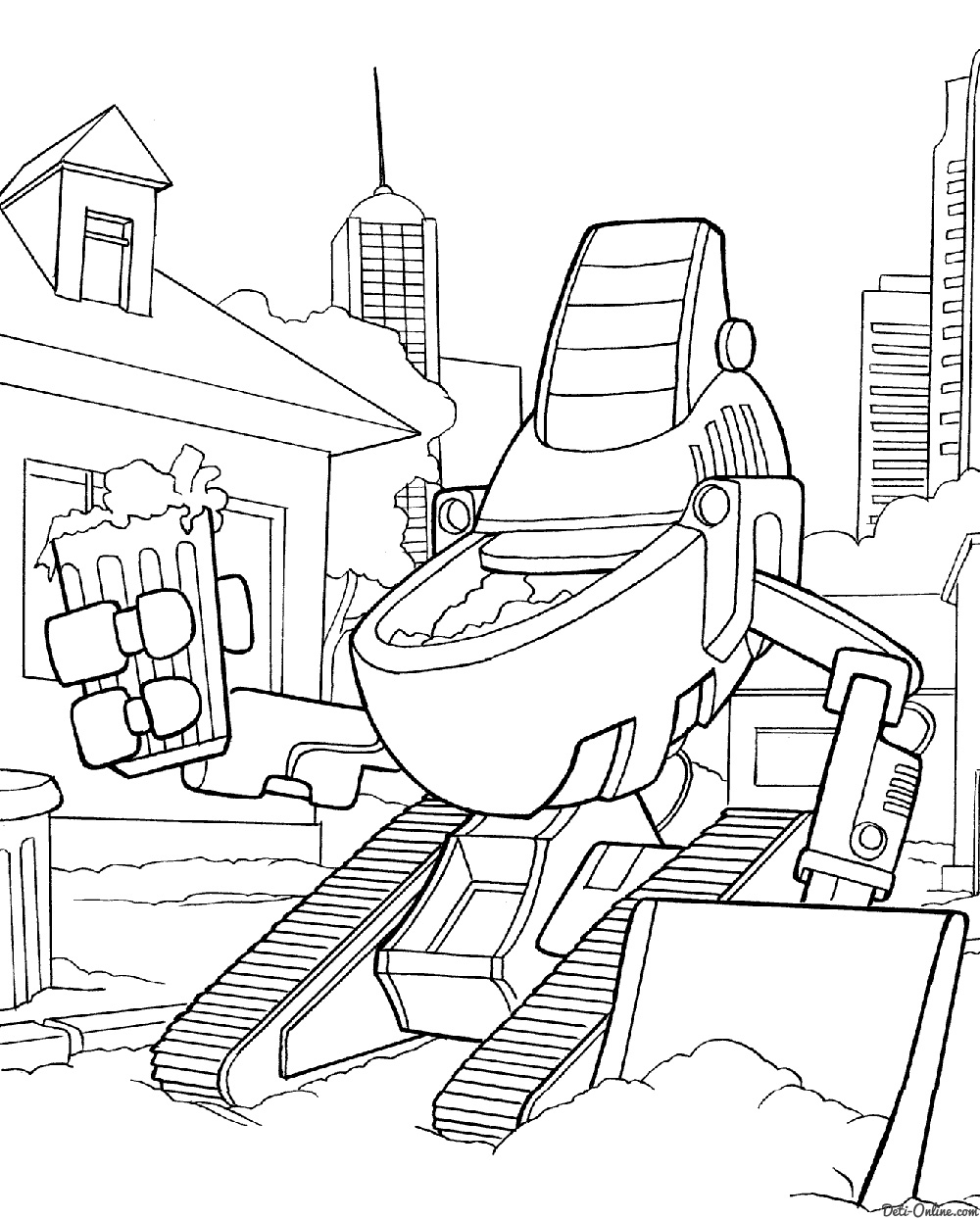 Раскраски с роботами из зарубежных мультфильмов для подростков  Робот уборщик мусора