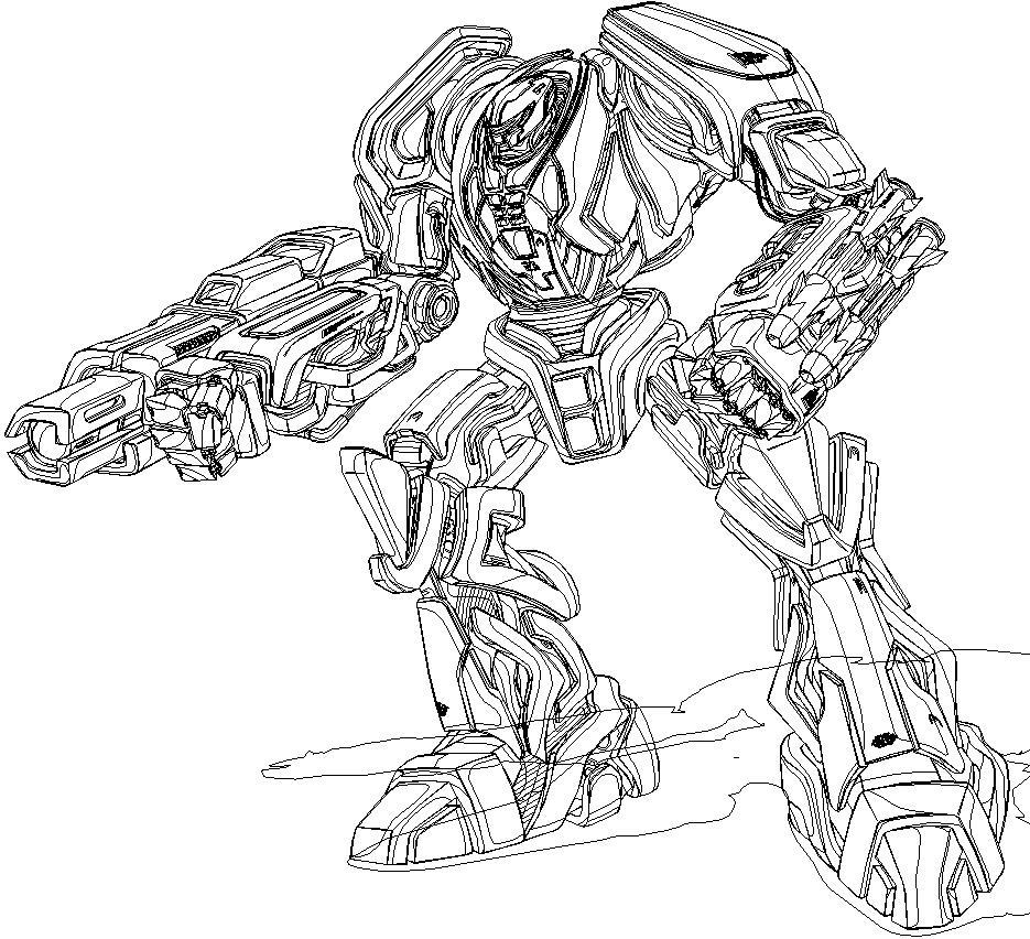 Раскраски с роботами из зарубежных мультфильмов для подростков  Огромный робот