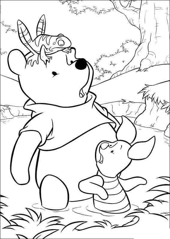 Раскраски из зарубежного мультфильма про Винни Пуха и его друзей для самых маленьких   Винни пух и пятачек
