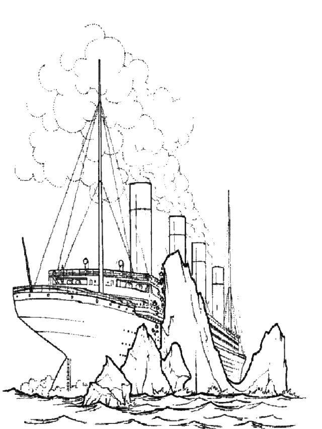  Айсберг и океан Титаник столкнулся с айсбергом