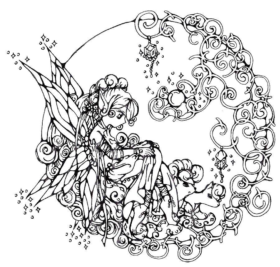 Раскраски с фея по зарубежным мультикам для девочек  Фея и пони