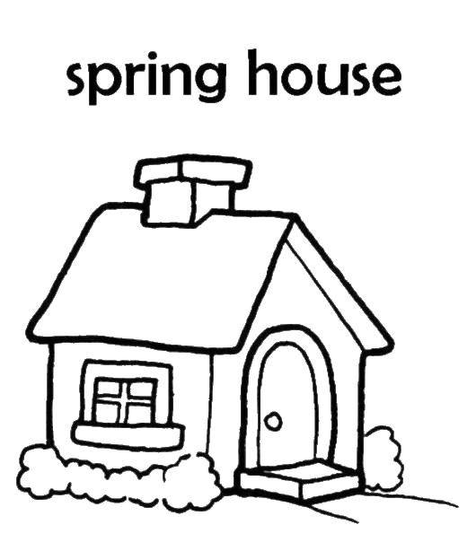 Раскраски весна для детей  Весенний домик