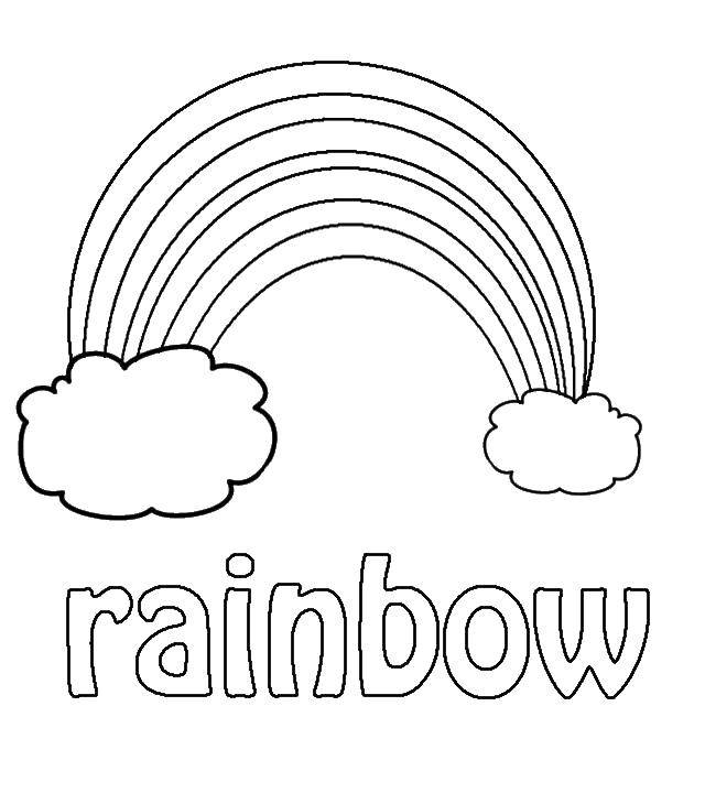 Раскраски радуга для самых маленьких, раскраски природные явления для малышей  Радуга на английском