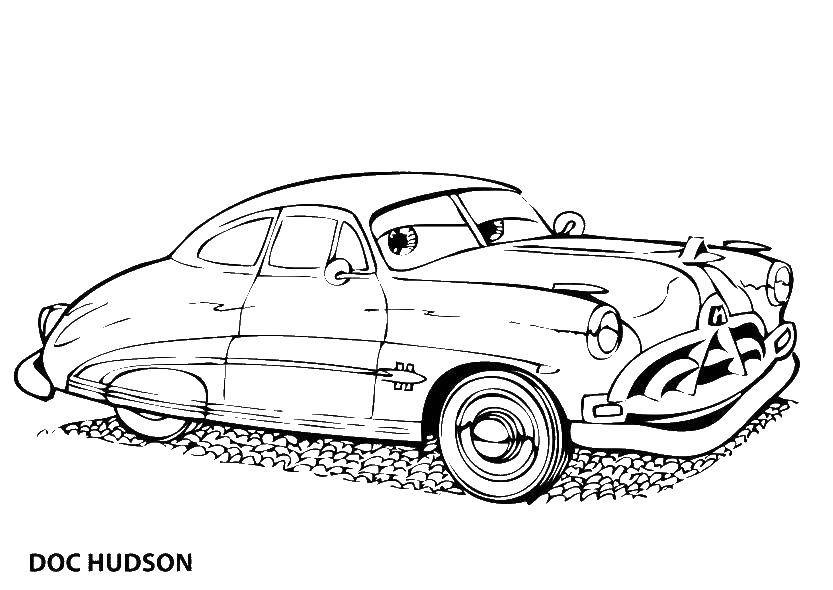 Раскраскидля мальчиков по мультфильму тачки  Hudson hornet легендарный автомобиль компании hudson