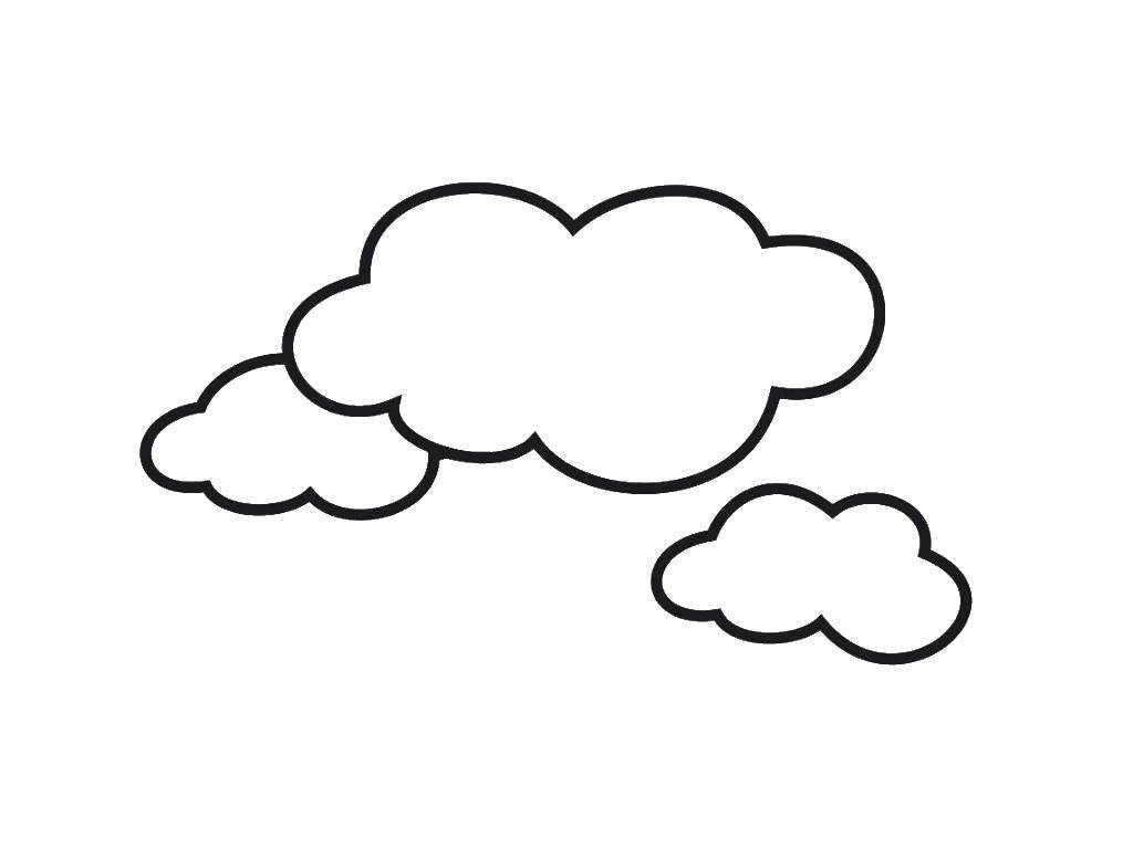 Раскраски облака для школьников, раскраски для начальной школы облака, природные явления  Три облачка