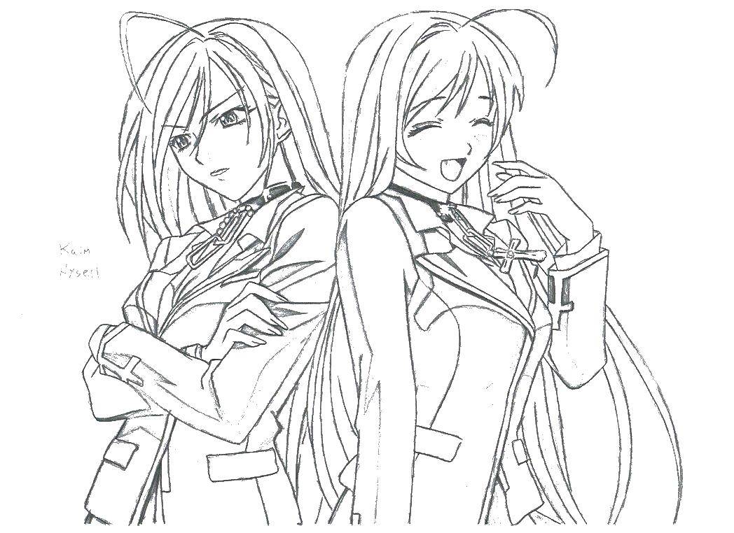  Две девчонки из аниме