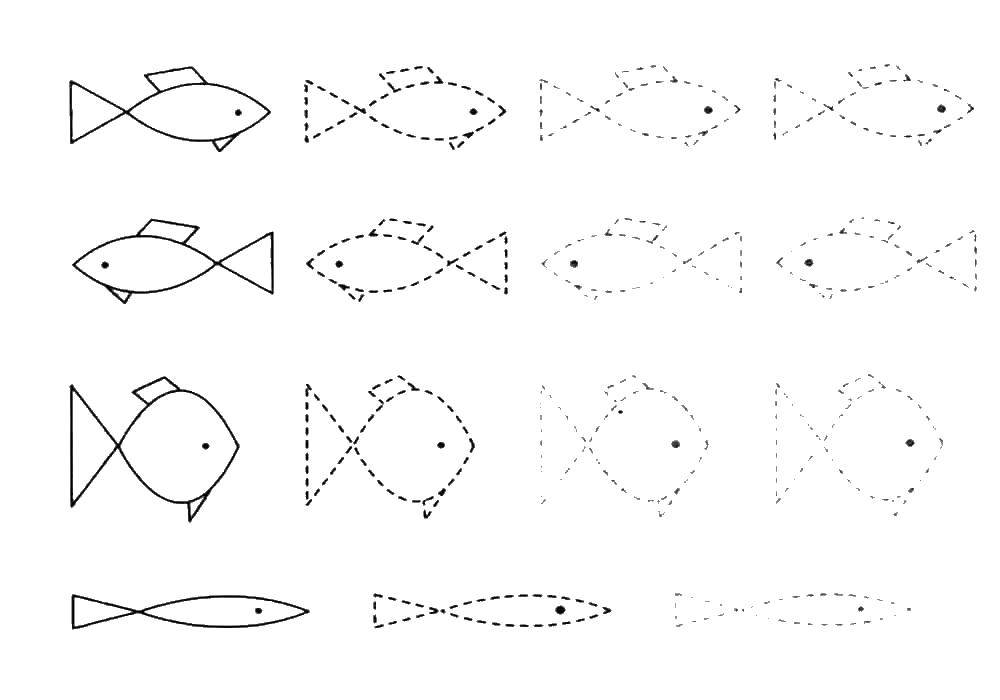 графомоторика прописи развития пальц  Рыбки