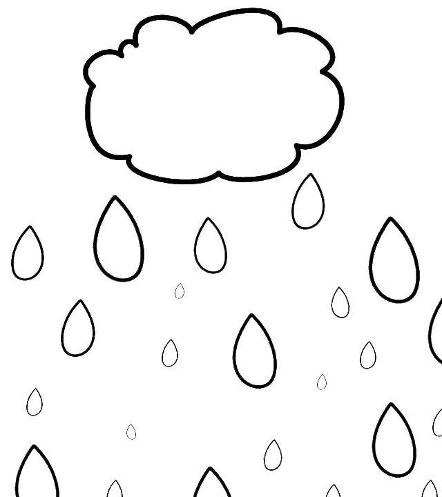 Раскраски природные явления дождь, раскраски дождик для школьников и подростков  Крупные капли дождя