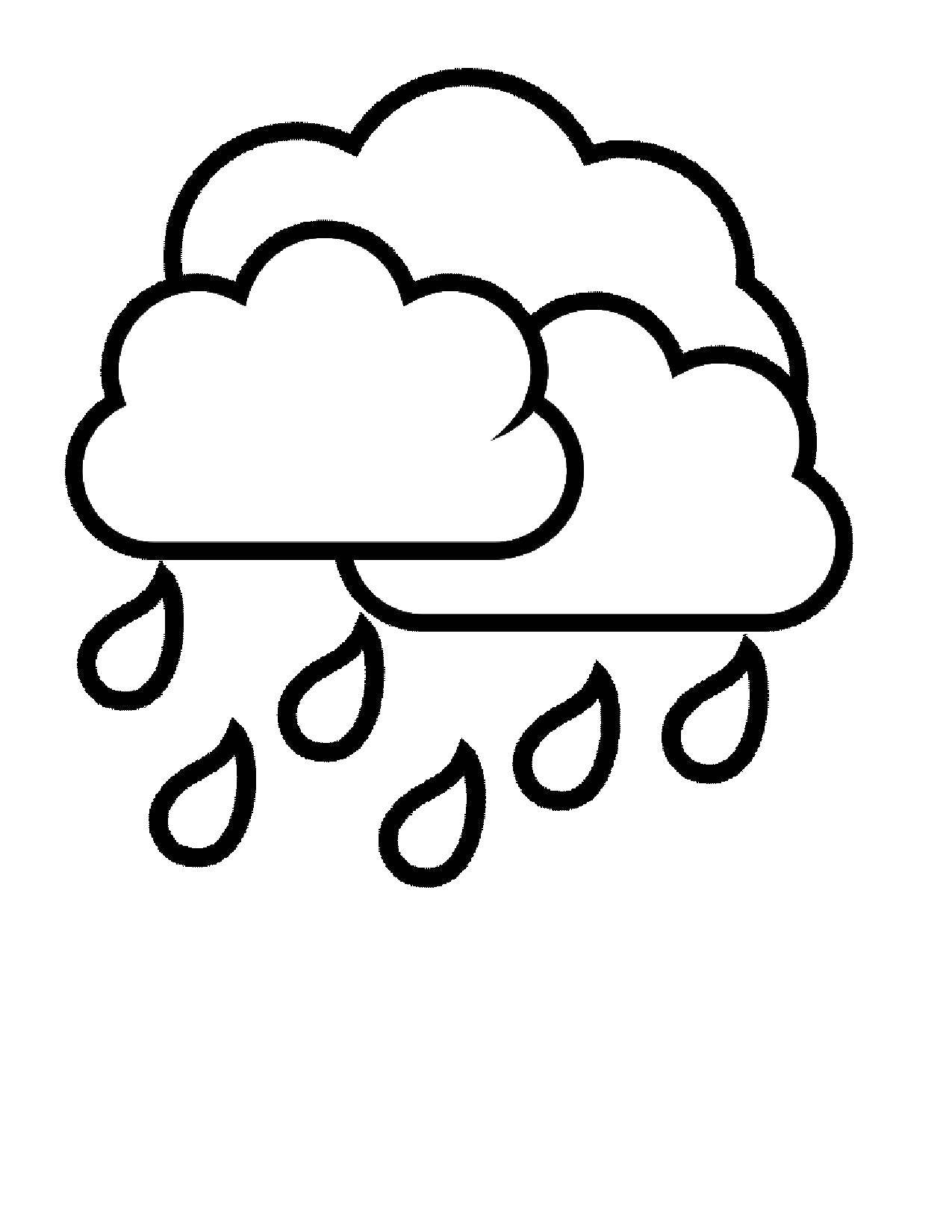 Раскраски природные явления дождь, раскраски дождик для школьников и подростков  Облака и дождь