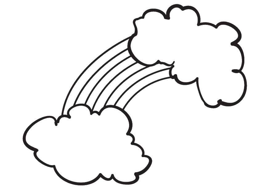 Раскраски облака для школьников, раскраски для начальной школы облака, природные явления  Облака и радужка