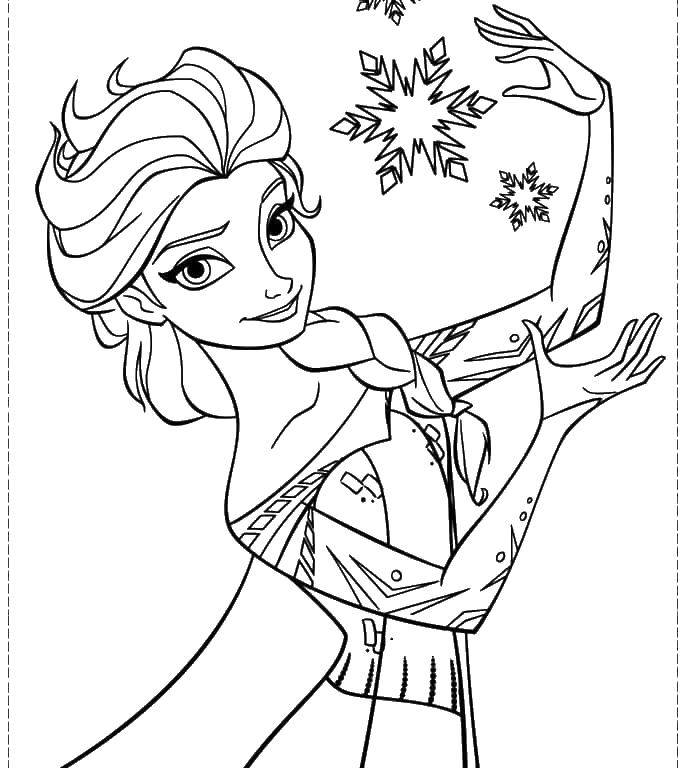 Раскраски для девочек и мальчиков по мультфильму Холодное сердце  Принцесса эльза
