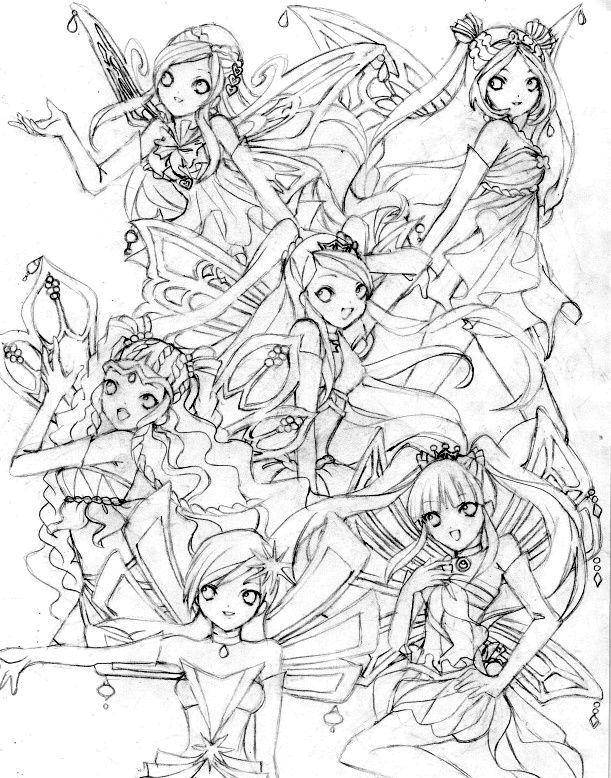 Раскраски персонажей из аниме  Феи винкс аниме