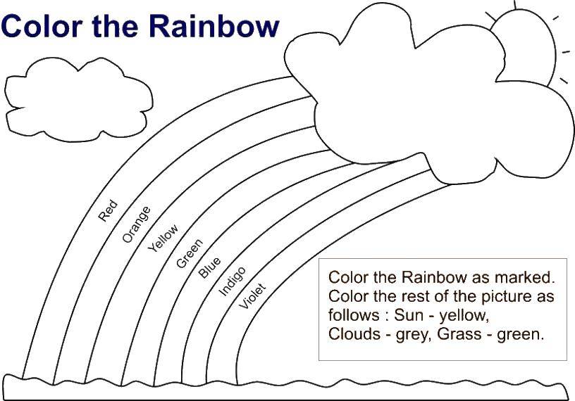 Раскраски радуга для самых маленьких, раскраски природные явления для малышей  Раскрась радугу по цветам.
