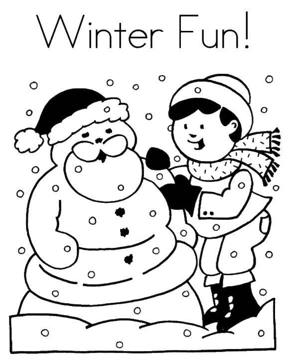 Раскраски для детей Зима, зимушка раскраски для школьников  Радости зимы