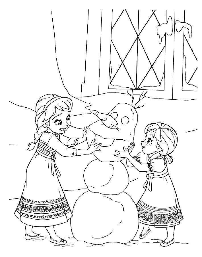 Раскраски для девочек и мальчиков по мультфильму Холодное сердце  Персонажи из мультфильма  холодное сердце 