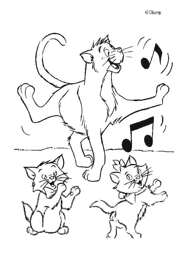  Кот и котята танцуют