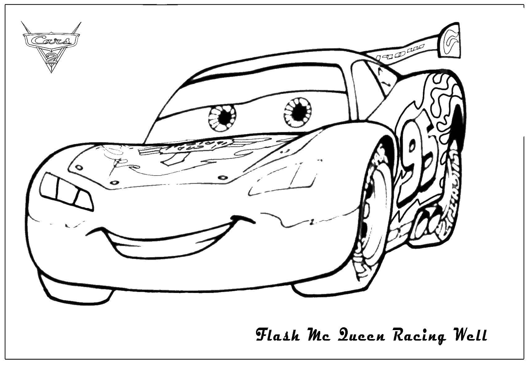 Раскраскидля мальчиков по мультфильму тачки  Король гонок маквин