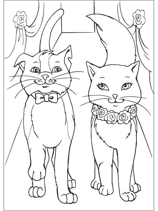 Коты аристократы раскраски для малышей  Свадьба котов аристократов