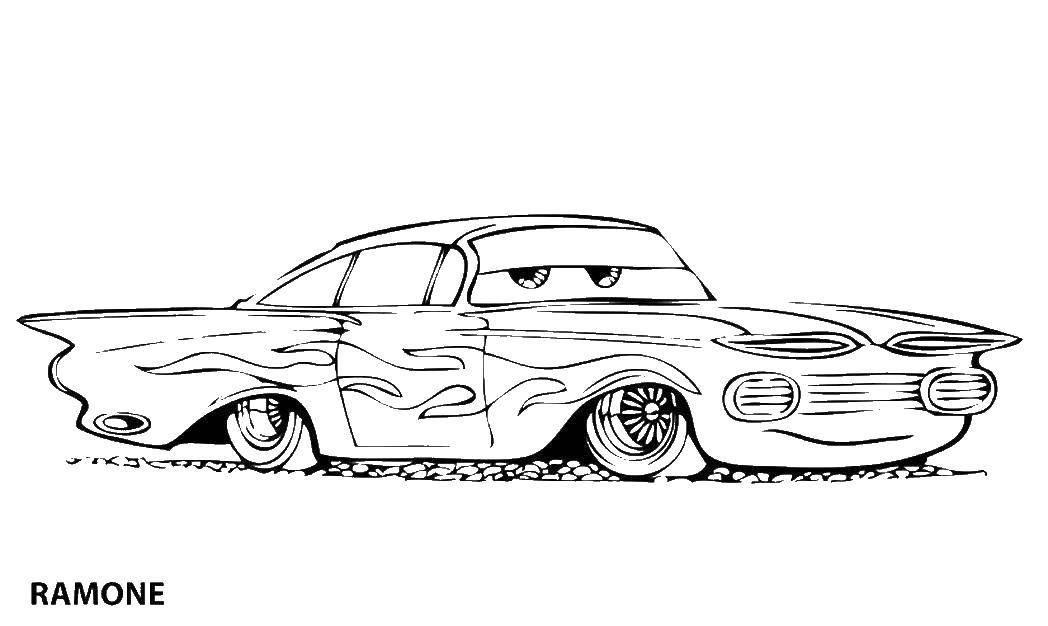 Раскраскидля мальчиков по мультфильму тачки  Рамон машина impala