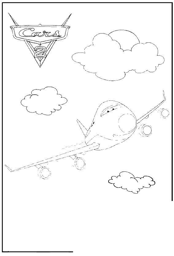 Раскраскидля мальчиков по мультфильму тачки  Самолет