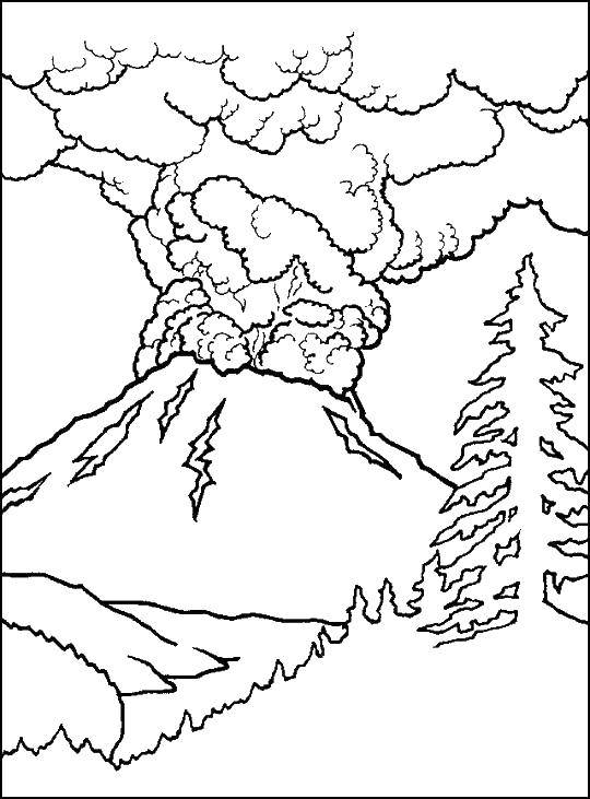  Извергающийся вулкан