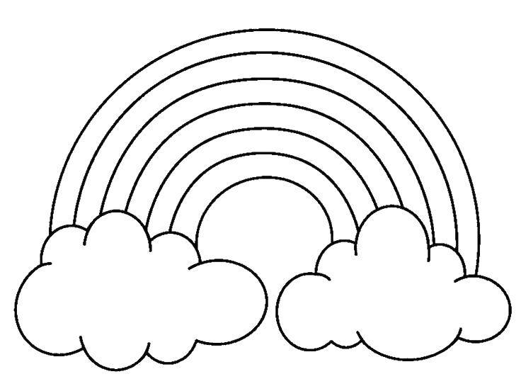 Раскраски облака для школьников, раскраски для начальной школы облака, природные явления  Облака, радуга