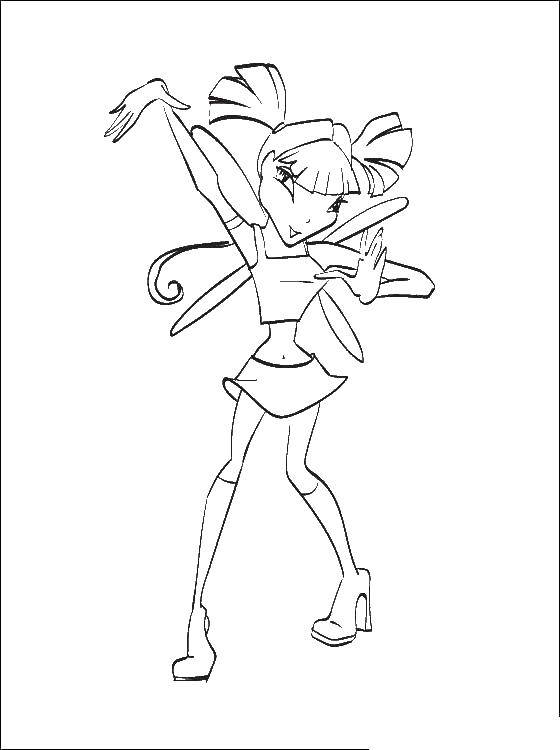 Раскраски для девочек по мультфильму Винкс  Муза фея из клуба винкс