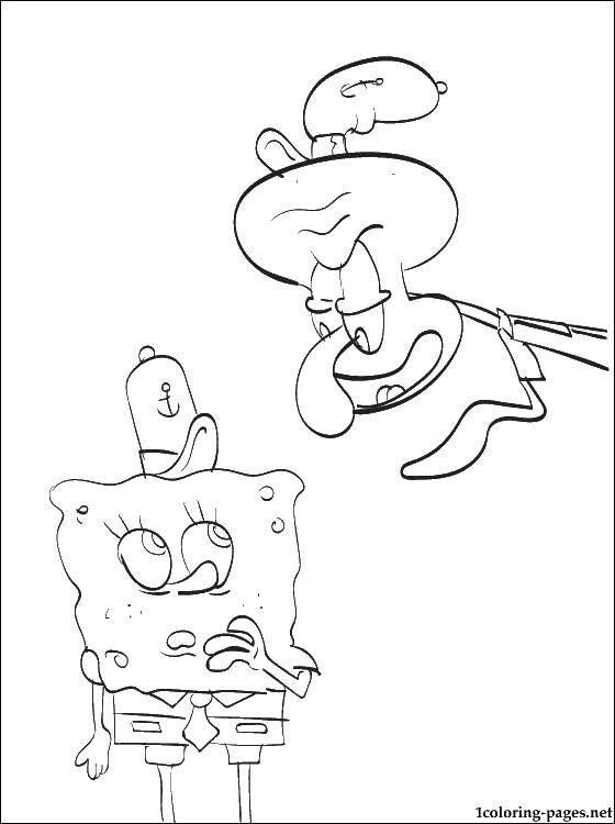 Раскраски Спанч Боб для малышей  Спанч боб