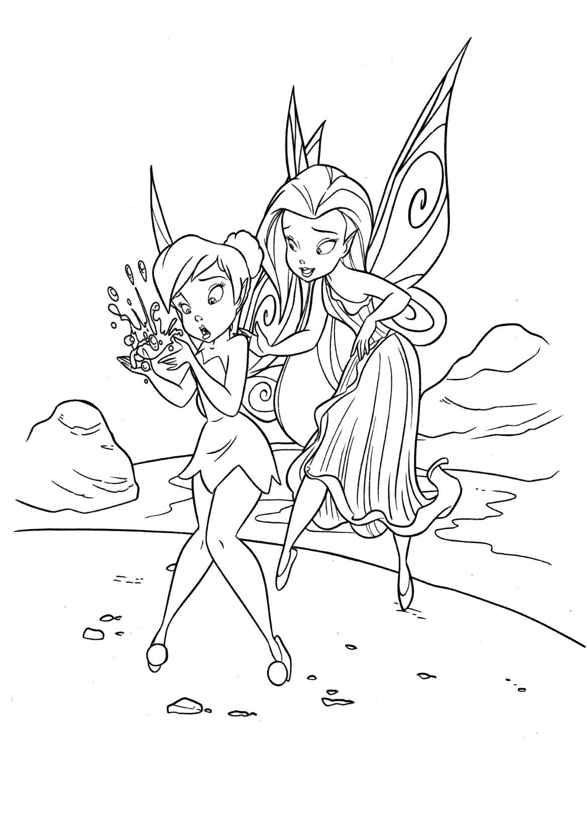 Раскраски с фея по зарубежным мультикам для девочек  Феи из диснеевского мультфильма  феи 