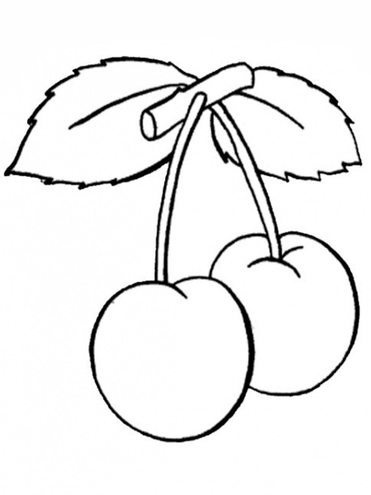 Раскраски ягоды малина вишня арбуз вишня крыжовник  Черешня