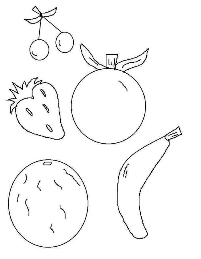 раскраски фрукты яблоки бананы груши персики виноград  Фрукты