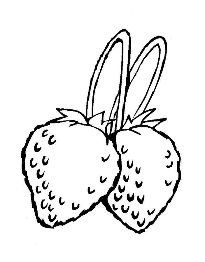 Раскраски ягоды малина вишня арбуз вишня крыжовник  Клубничка