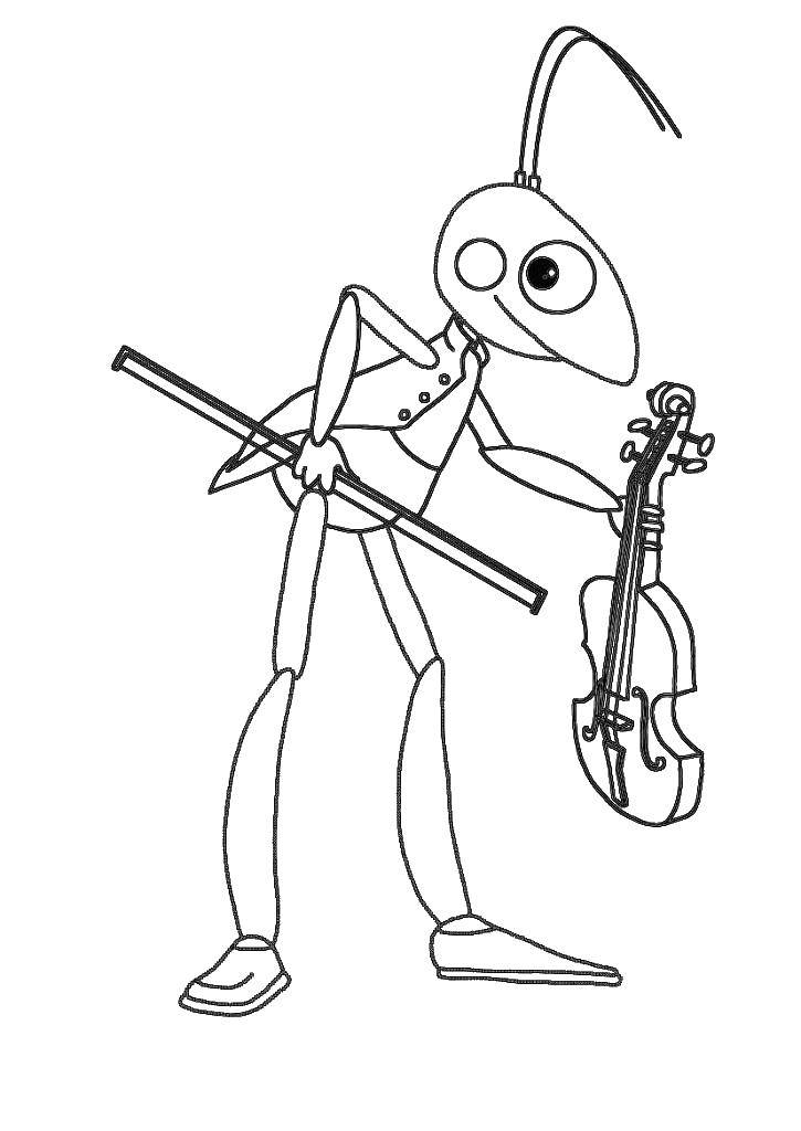  Кузя играет на скрипке