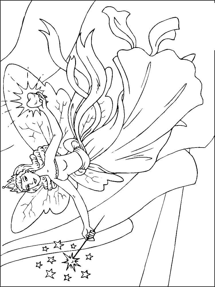Раскраски с фея по зарубежным мультфильмам для детей  Зубная фея