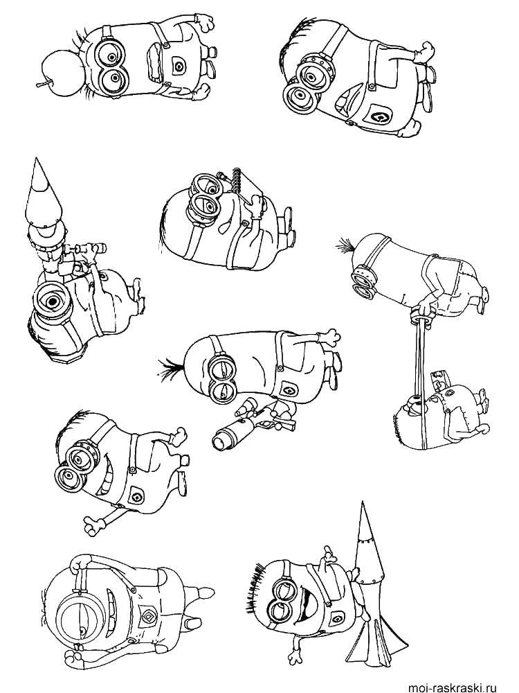 Забавные, милые и смешные раскраски с миньонами  Миньоны