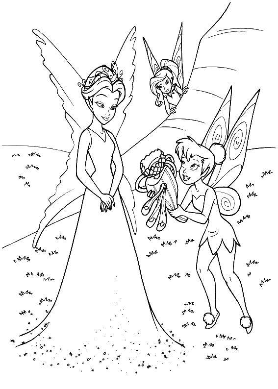 Раскраски с фея по зарубежным мультикам для девочек  Фея динь динь