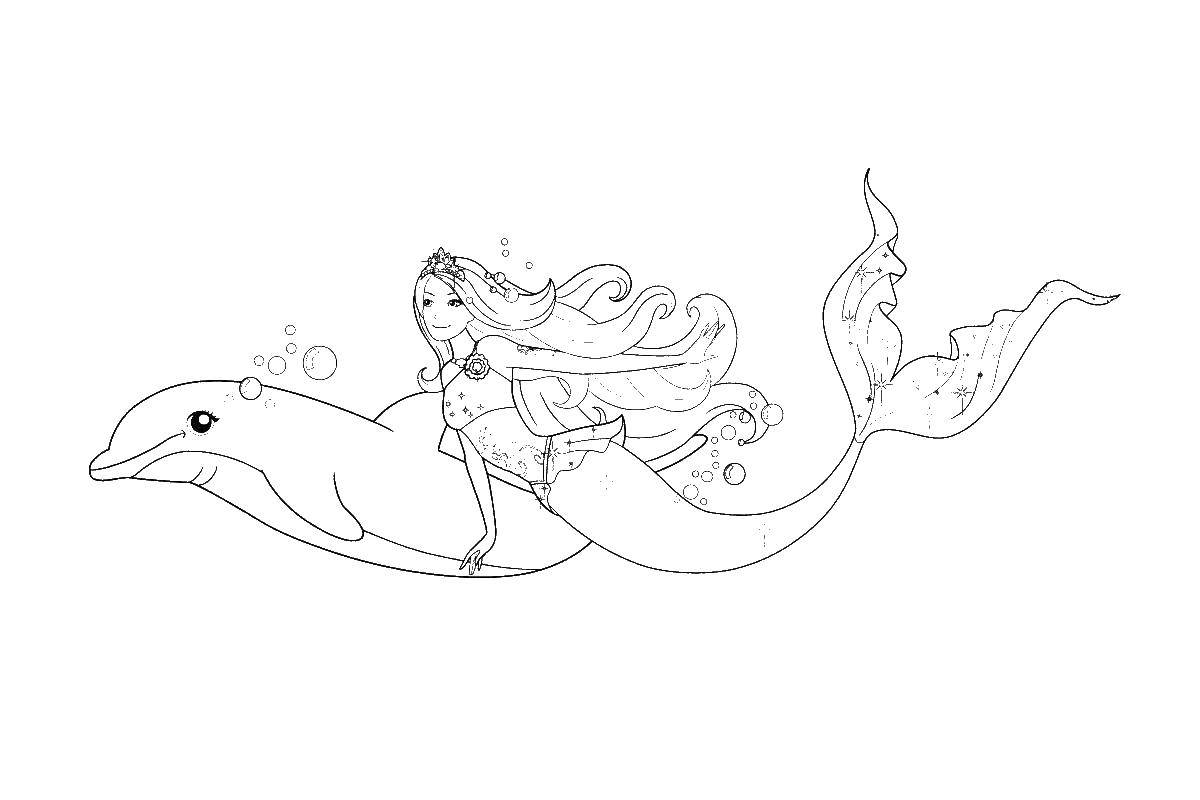  Барби русалка с дельфином