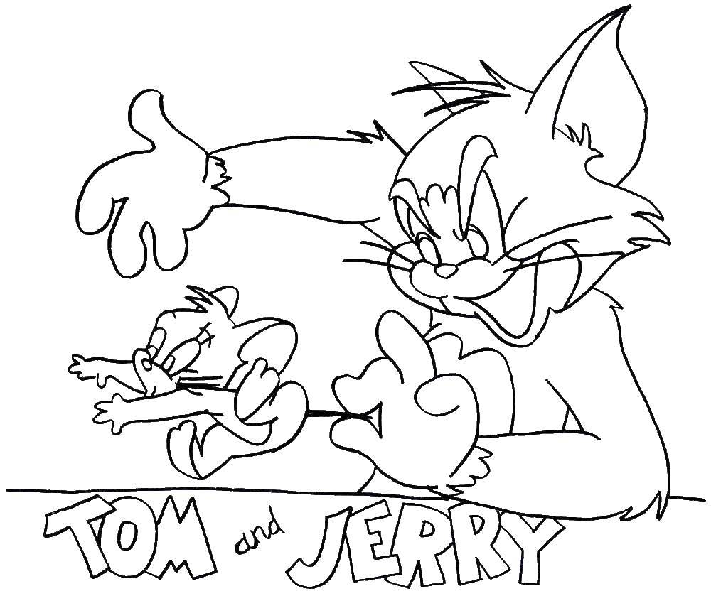 Раскраски малышам про Тома и Джерри  Том и джерри