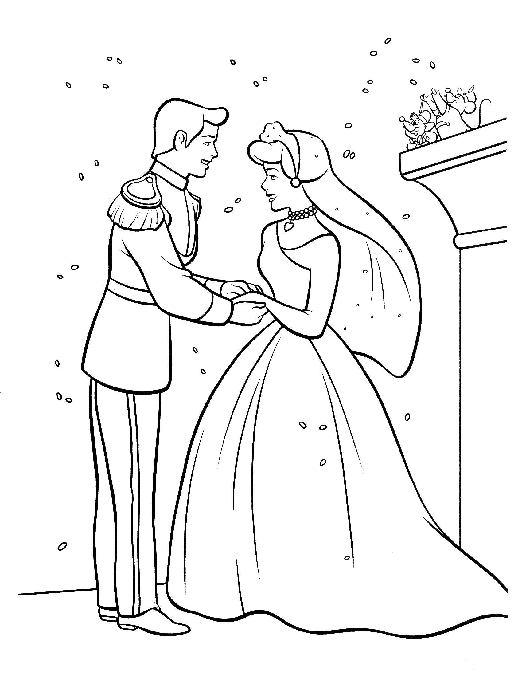  Золушка и принц на свадьбе