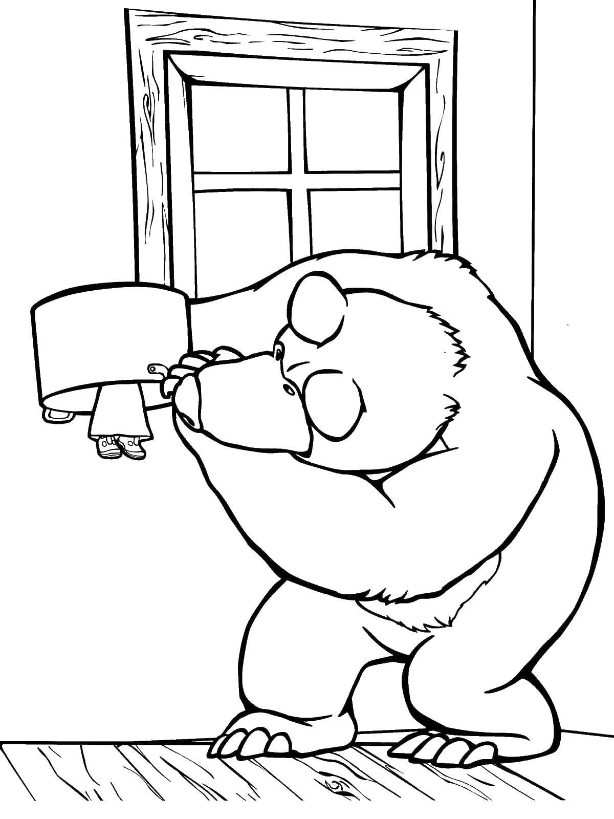 Раскраски для детей про озорную Машу из мультфильма Маша и медведь  Мишка ищет машу